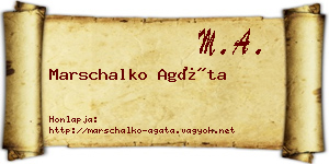 Marschalko Agáta névjegykártya